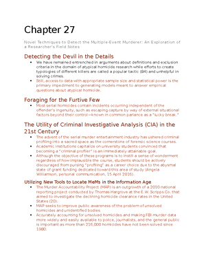 Violent Offenders Test Review #1 - CRIJ 3363 - Test #1 Review: 1. How ...