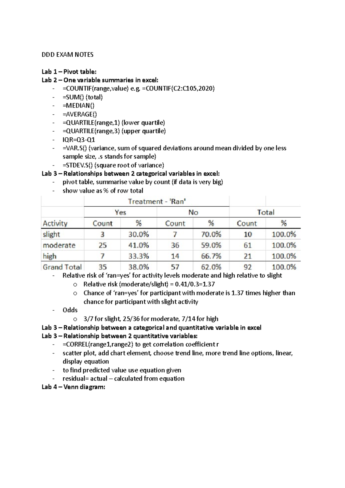 DDD EXAM Notes - DDD EXAM NOTES Lab 1 – Pivot table: Lab 2 – One ...