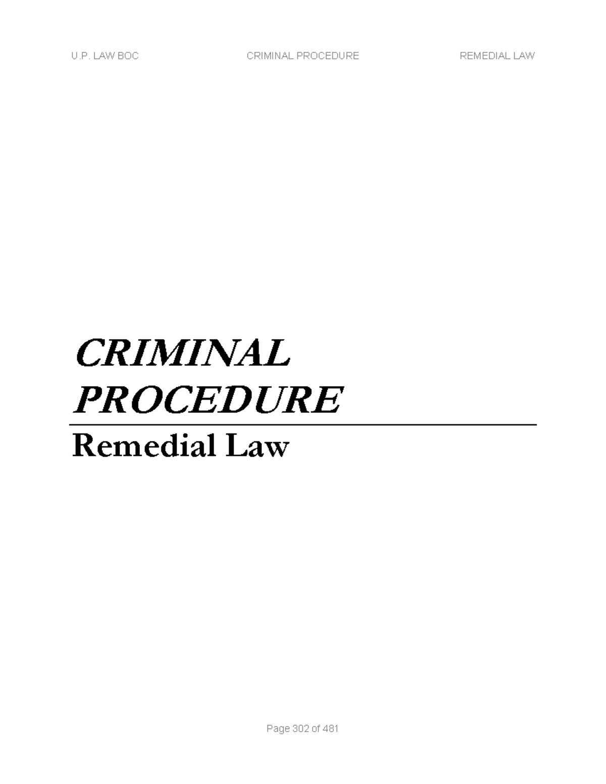 Criminal Procedure BOC Reviewer - CRIMINAL PROCEDURE Remedial Law VII ...