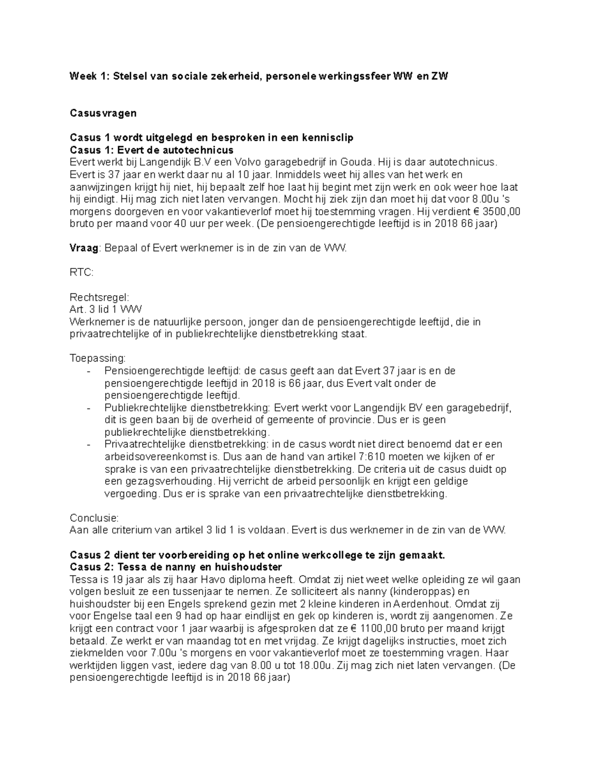 Bestuursrecht 2 Opdrachten Week 1 - Week 1: Stelsel Van Sociale ...