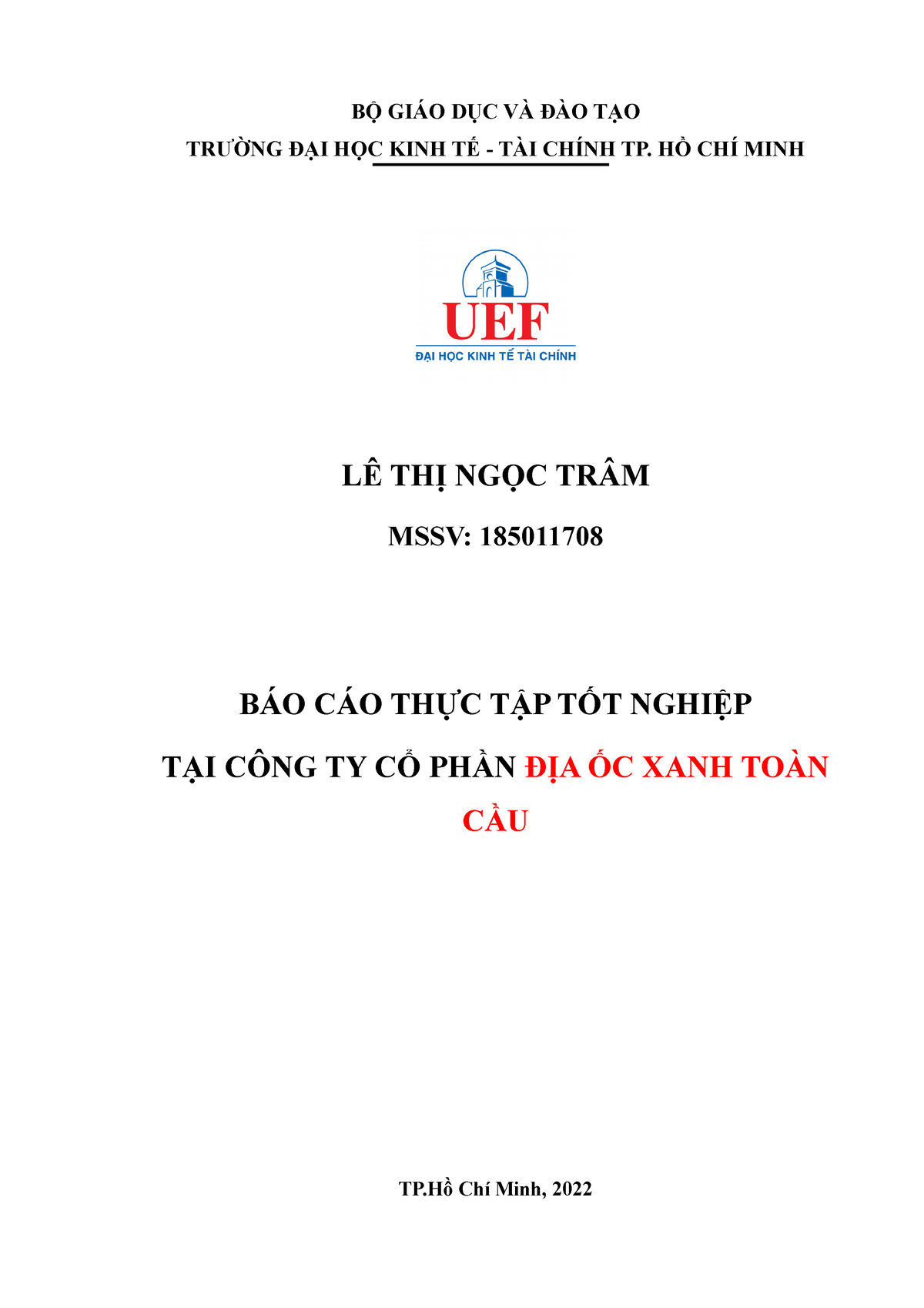 Le Thi Ngoc Tram - 185011708 - Bao cao thuc tap - BỘ GIÁO DỤC VÀ ĐÀO ...