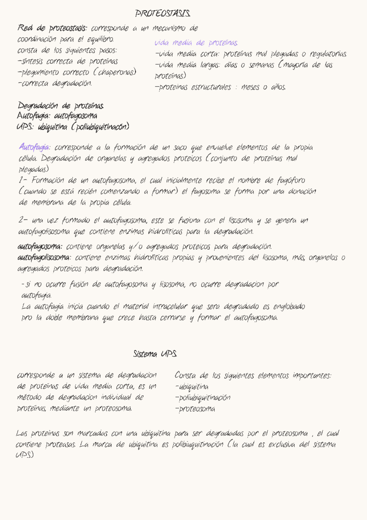 Biocel s3 - Solemne 3 - PROTEOSTASIS Red de proteostasis: corresponde a ...