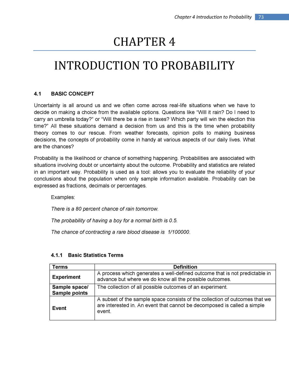 Chapter 4 (Edited) - Lecture Notes 4 - CHAPTER 4 INTRODUCTION TO ...