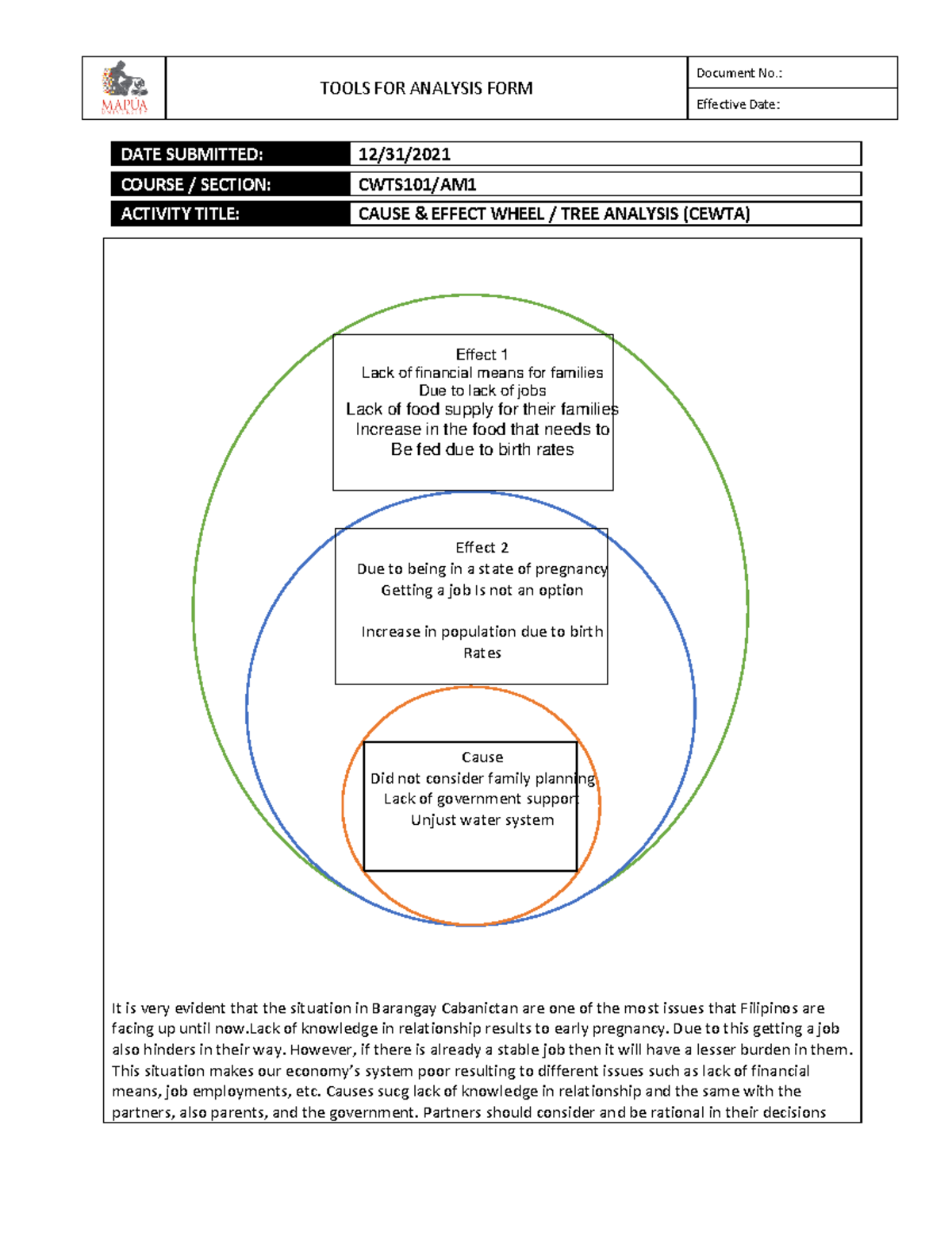 Other Names For Cause And Effect Analysis