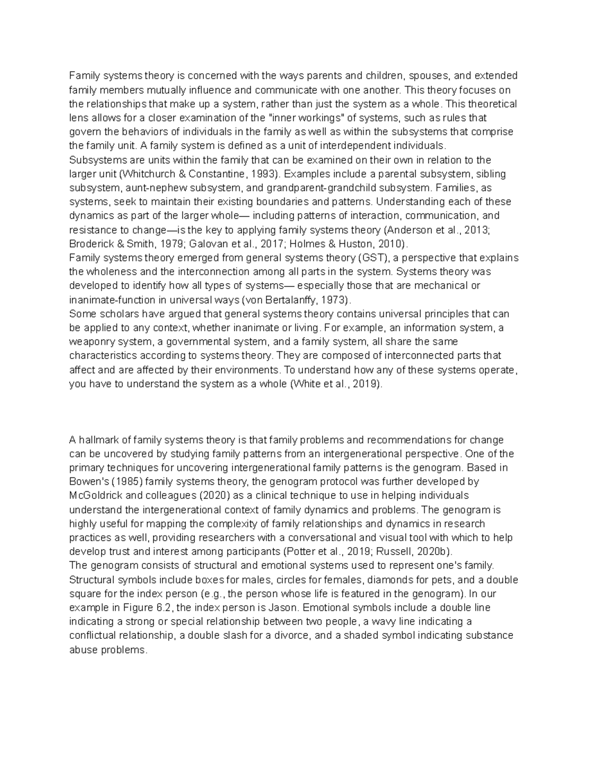 Notes assignment 2 - Summary Family Theory W - Family systems theory is ...