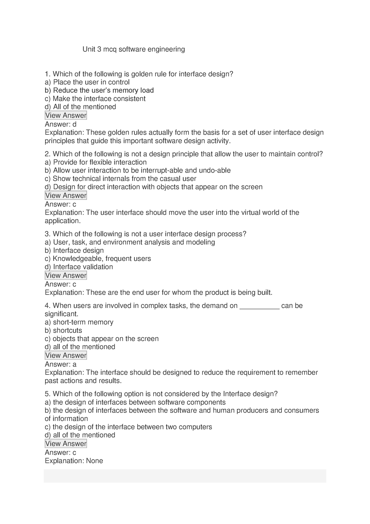 Unit 3 Mcq Software Engineering - Unit 3 Mcq Software Engineering 1 ...