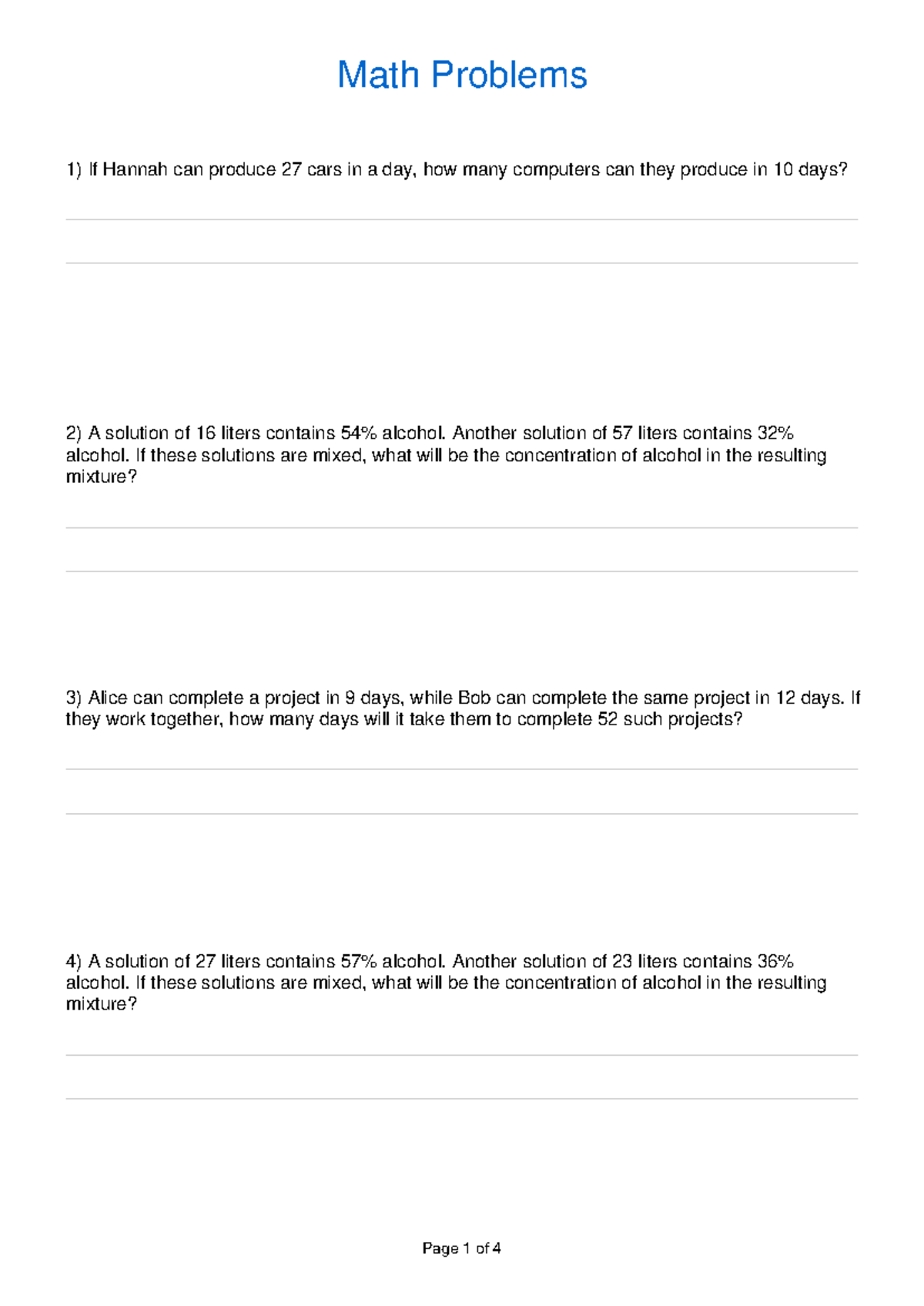 Qiecdgxddq - Math Problems - If Hannah can produce 27 cars in a day ...