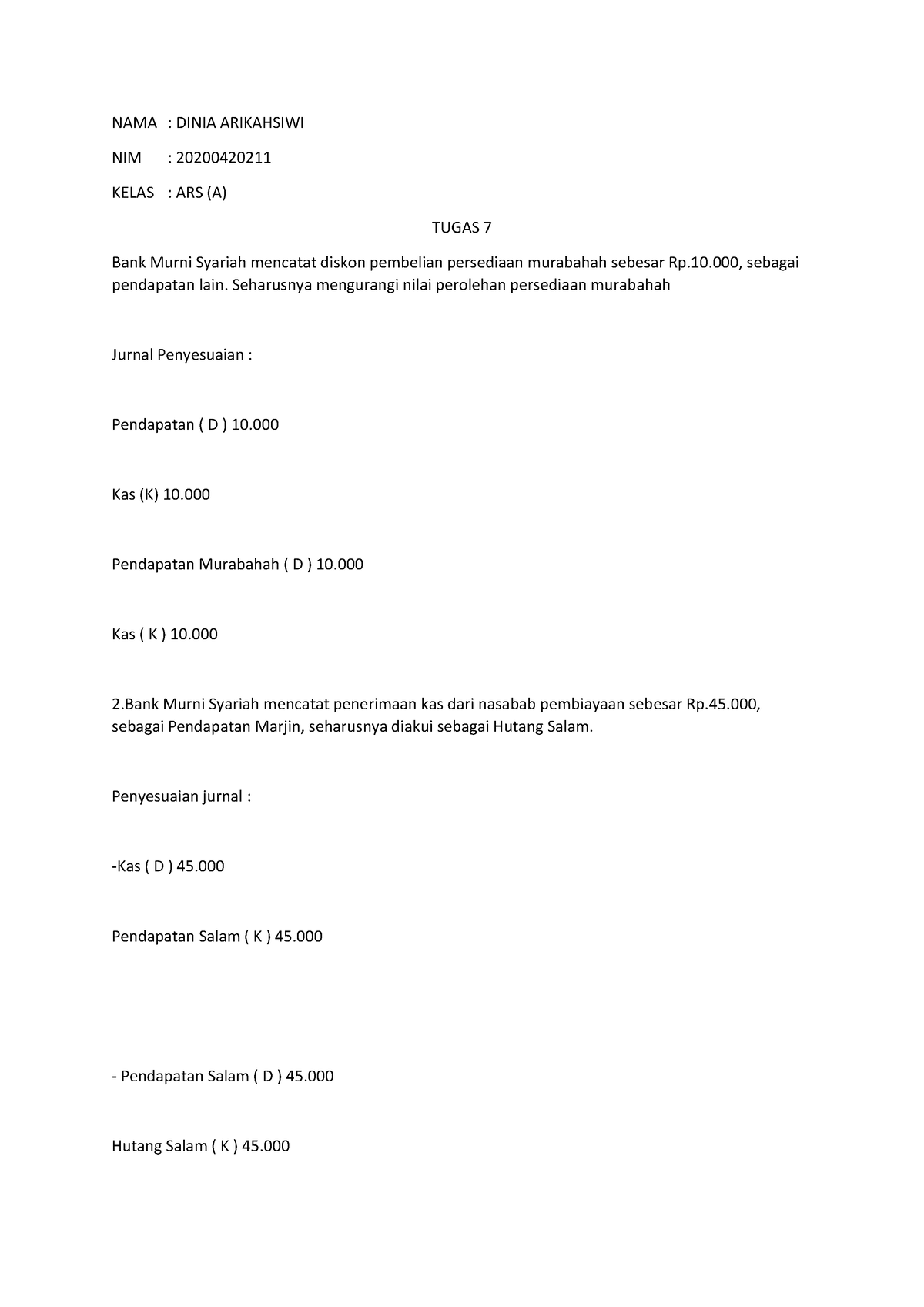 Dinia Arikahsiwi 202004 20211 A Tugas 7 - NAMANIM : DINIA ARIKAHSIWI ...