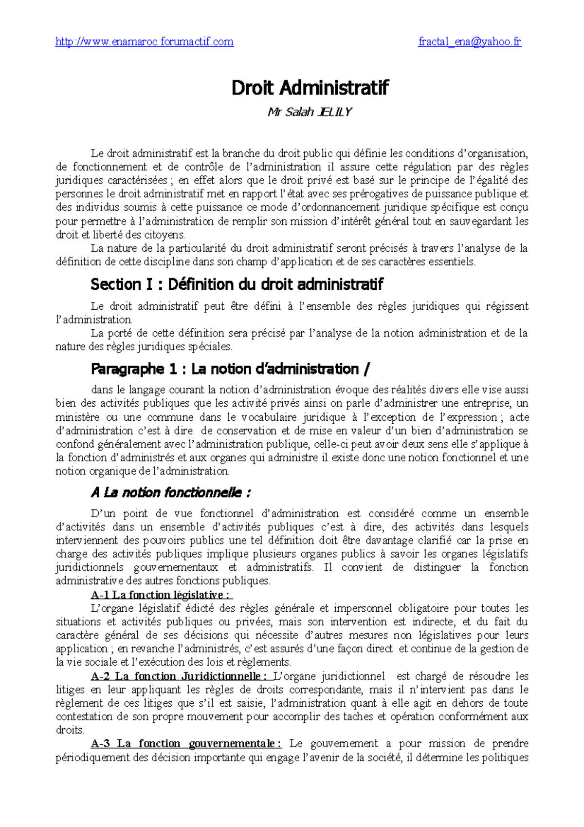 Introduction Au Droit Administratif - Droit Administratif Mr Salah ...