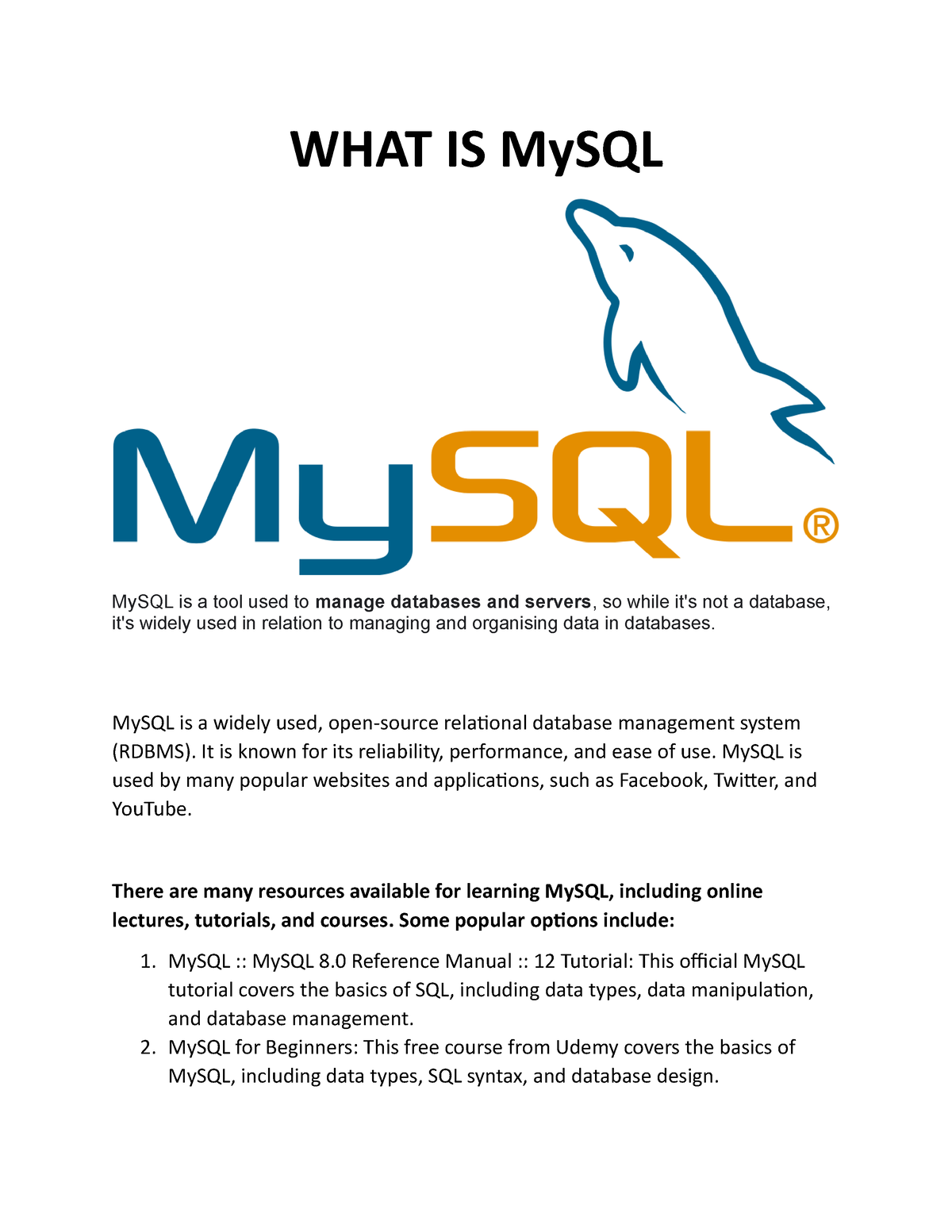 what-is-my-sql-what-is-mysql-mysql-is-a-tool-used-to-manage