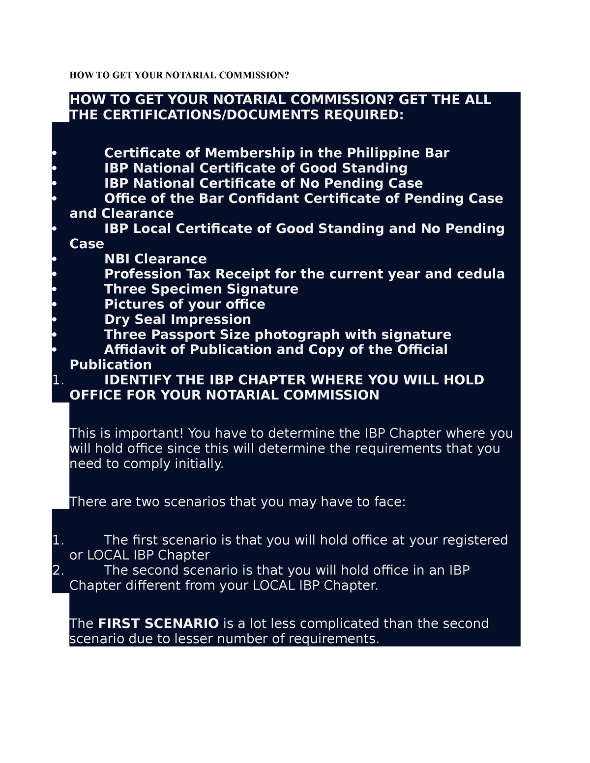 Notarial Commission Requirements - HOW TO GET YOUR NOTARIAL COMMISSION ...