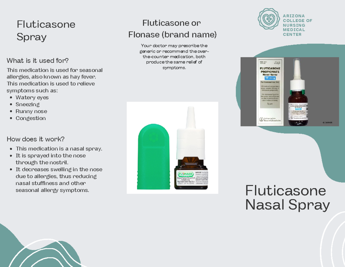 Fluticasone Spray Patient Pamphlet - Fluticasone Nasal Spray AR I ZONA ...