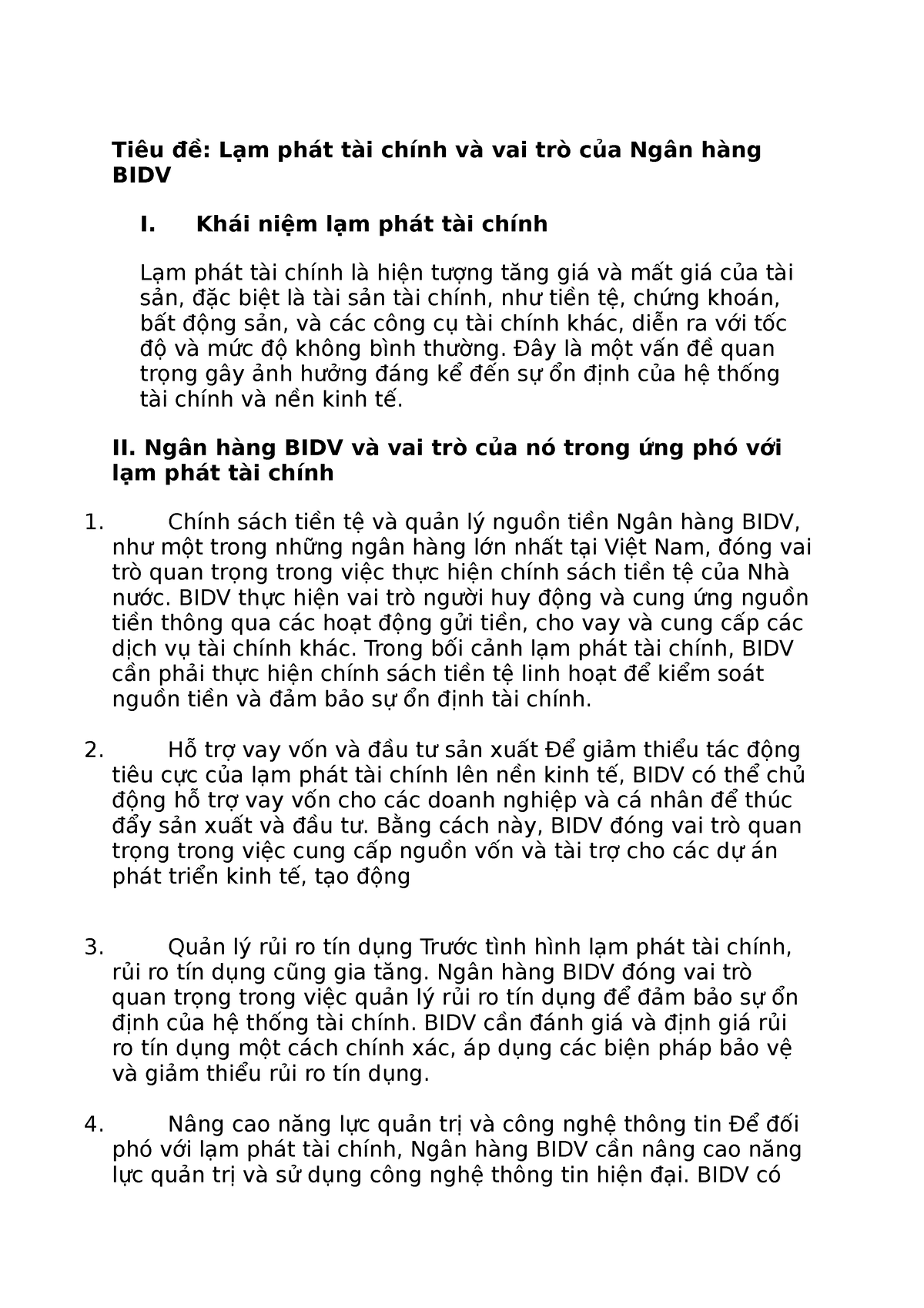 LẠm PhÁt TÀi Chính Hìhaiswhn X Tiêu đề Lạm Phát Tài Chính Và Vai Trò Của Ngân Hàng Bidv I 8236