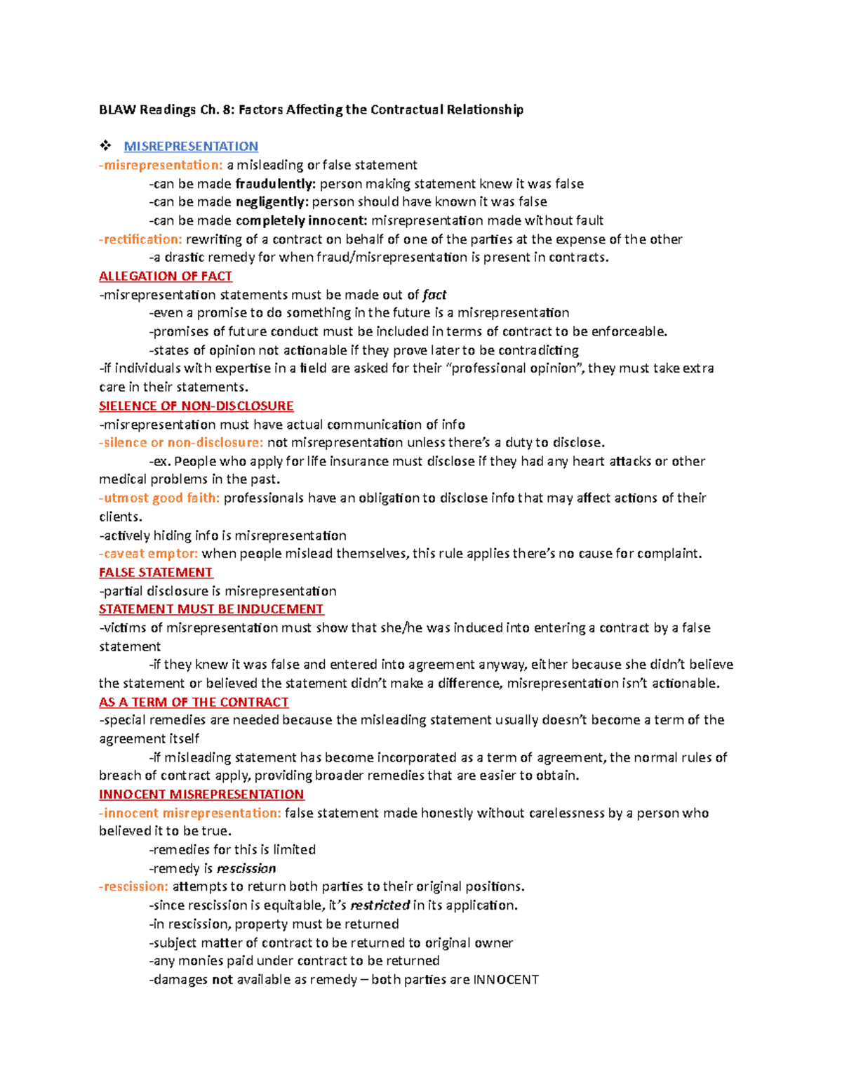 BLAW Readings Ch. 8 - Lecture Notes 8 - BLAW Readings Ch. 8: Factors ...