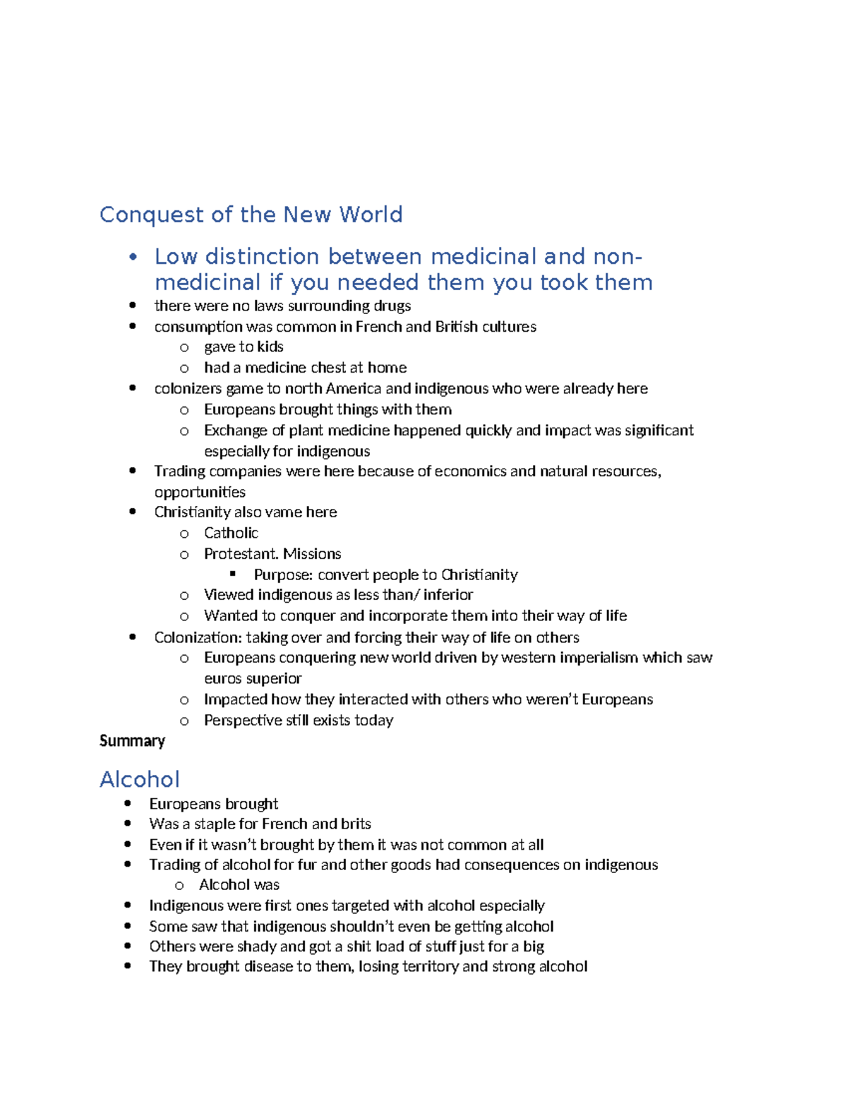 Lecture 2- Types of drugs - Conquest of the New World Low distinction ...