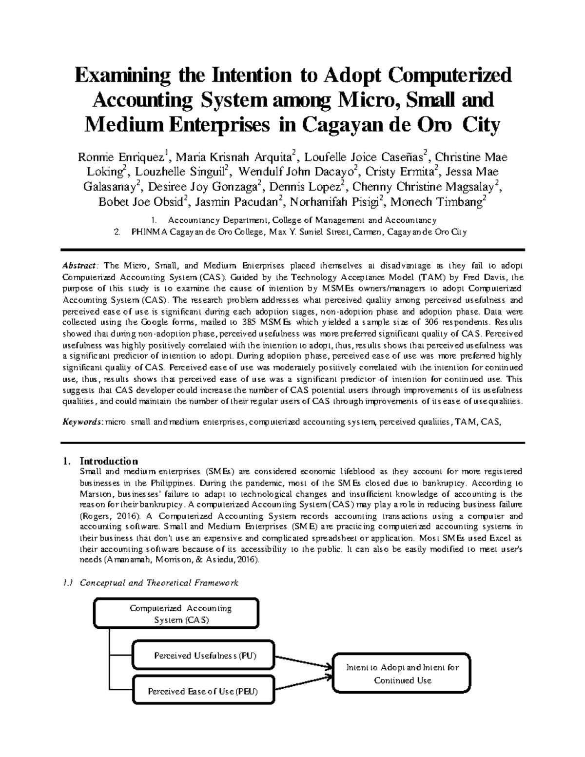 Examining Intention to Adopt CAS (Journal Format) - Computerized ...