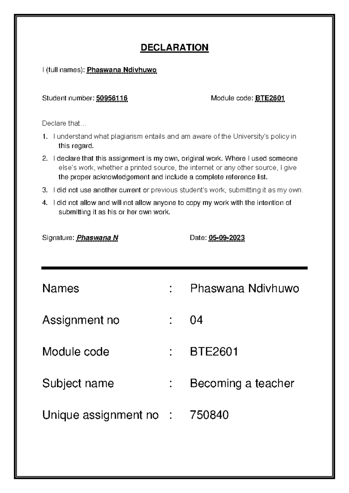 assignment 4 bte2601