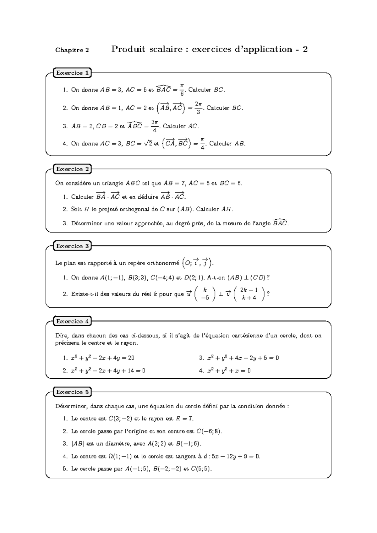 Ch2Ex8 - ss correction - Chapitre 2 Produit scalaire : exercices d ...