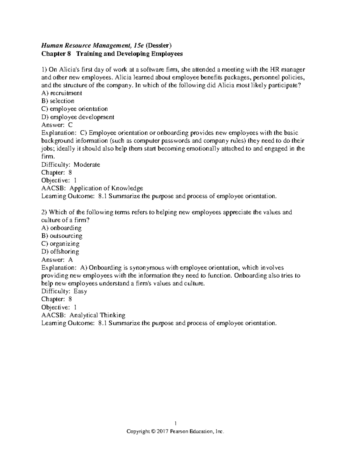 Chapter 08 - Hrm - 1 Human Resource Management, 15e (Dessler) Chapter 8 ...