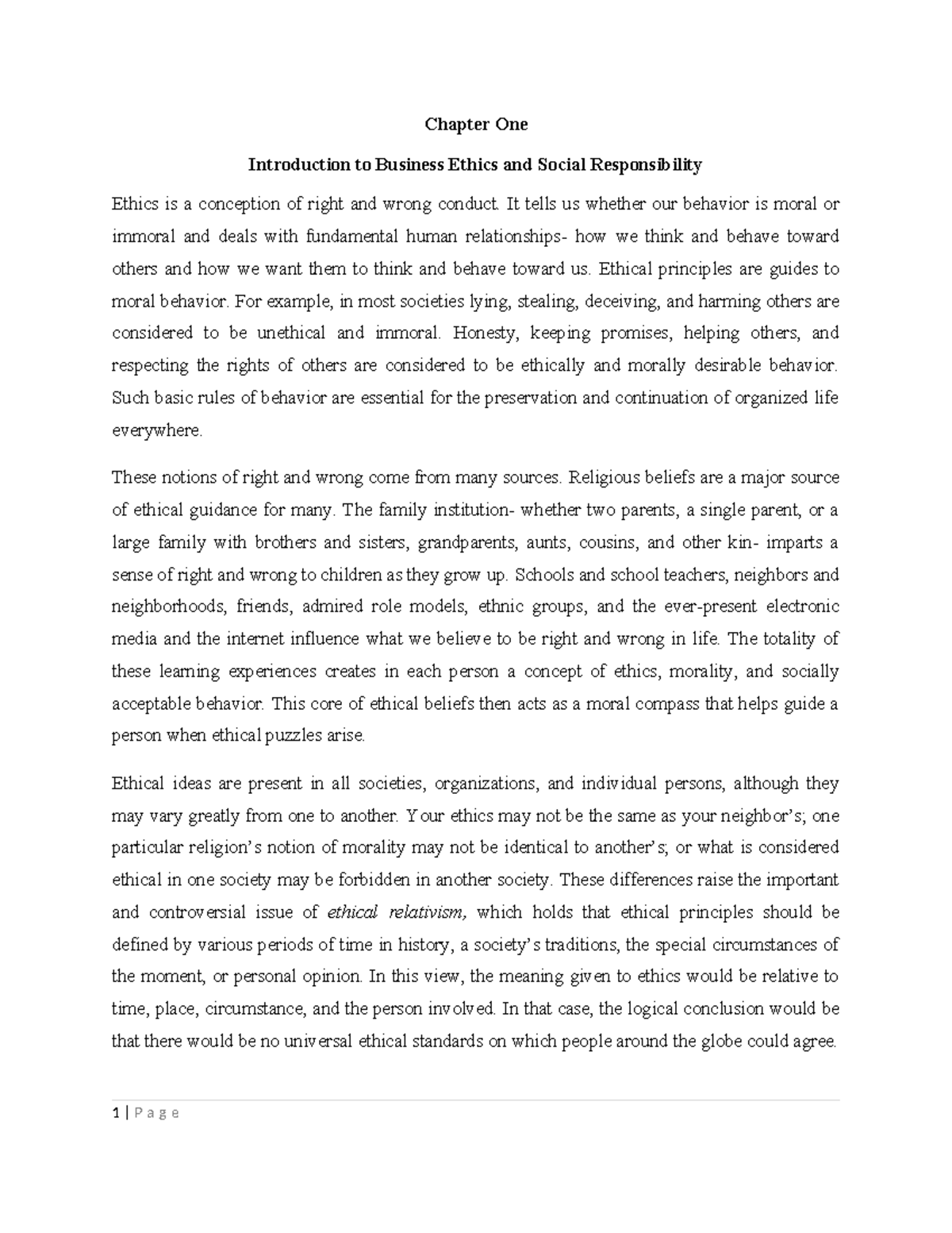 Chapter One & Two - Use it - Chapter One Introduction to Business ...