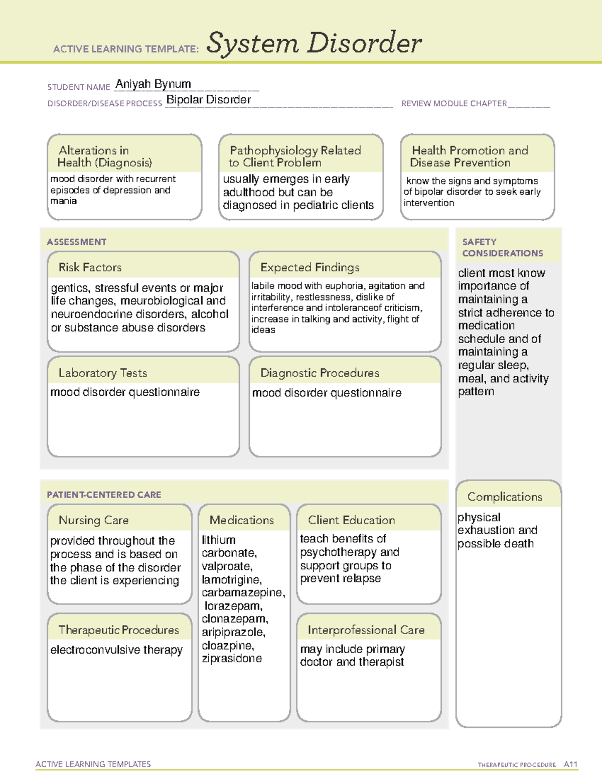 Bipolar System Disorder - ACTIVE LEARNING TEMPLATES THERAPEUTIC ...