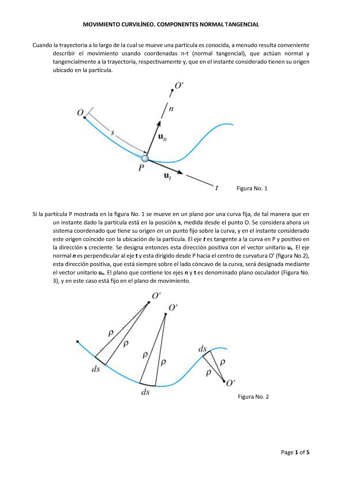 Movimiento Curvilíneo. Componentes Normal Tangencial - Cuando La 