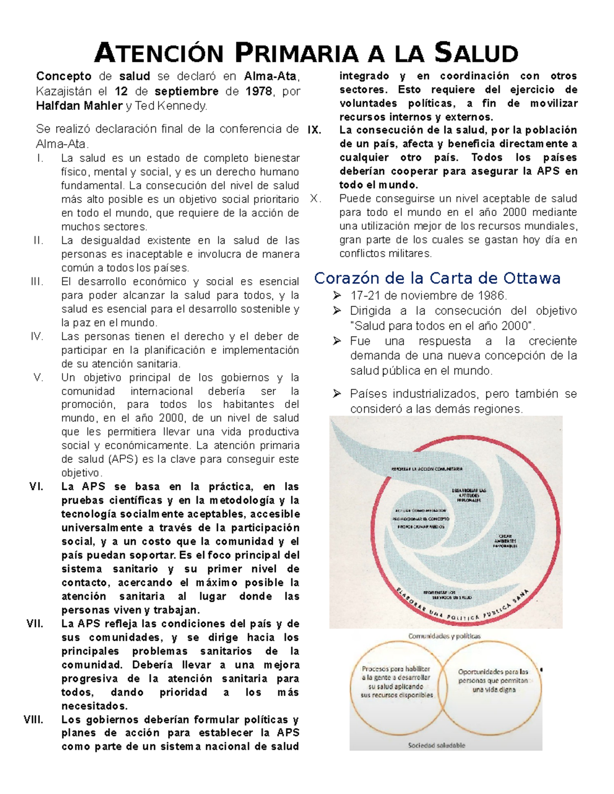 Atención Primaria a la Salud - ATENCIÓN PRIMARIA A LA SALUD Concepto de ...