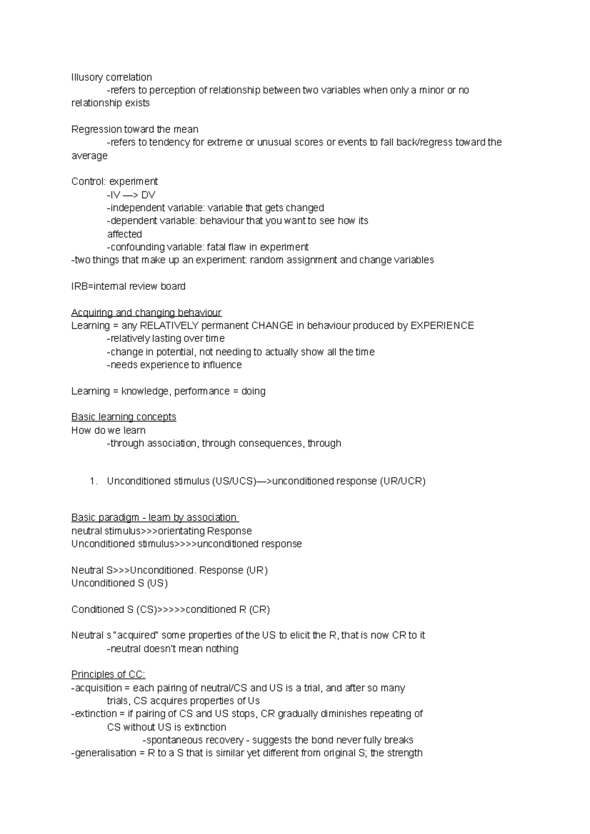 Psychology Notes - Illusory correlation -refers to perception of ...