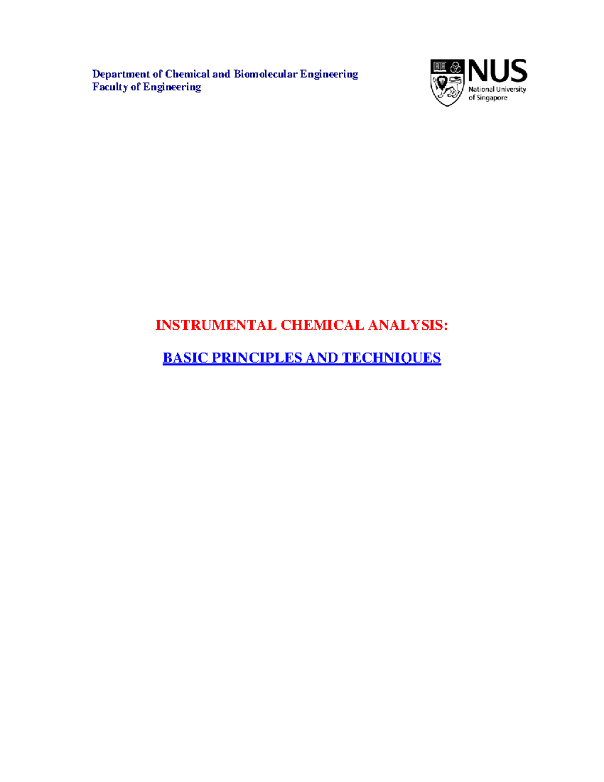 Instrumental Chemical Analysis - It Explains The Classification Of ...