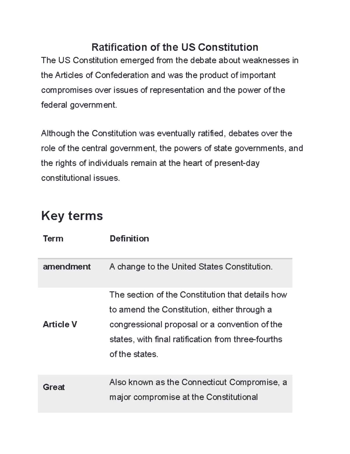 Ratification Of The US Constitution - Although The Constitution Was ...