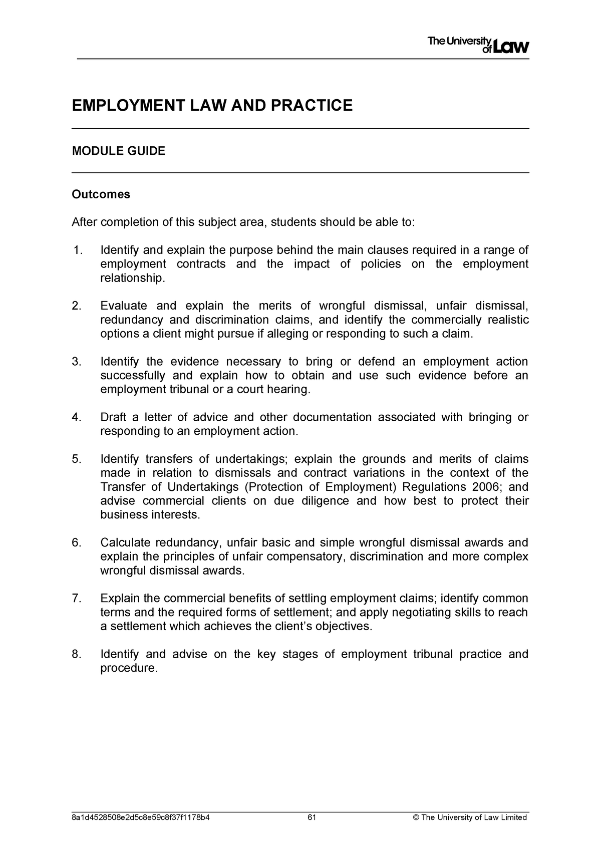 2021 emp ce01 module guide - EMPLOYMENT LAW AND PRACTICE MODULE GUIDE ...