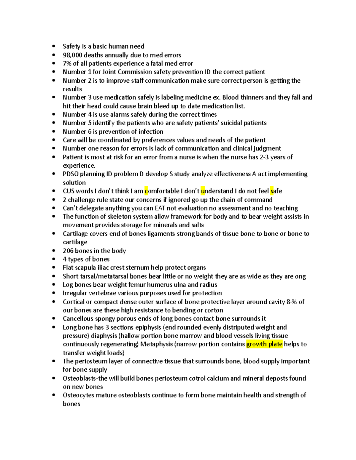 PN Notes Exam 1 Content - Safety is a basic human need 98,000 deaths ...