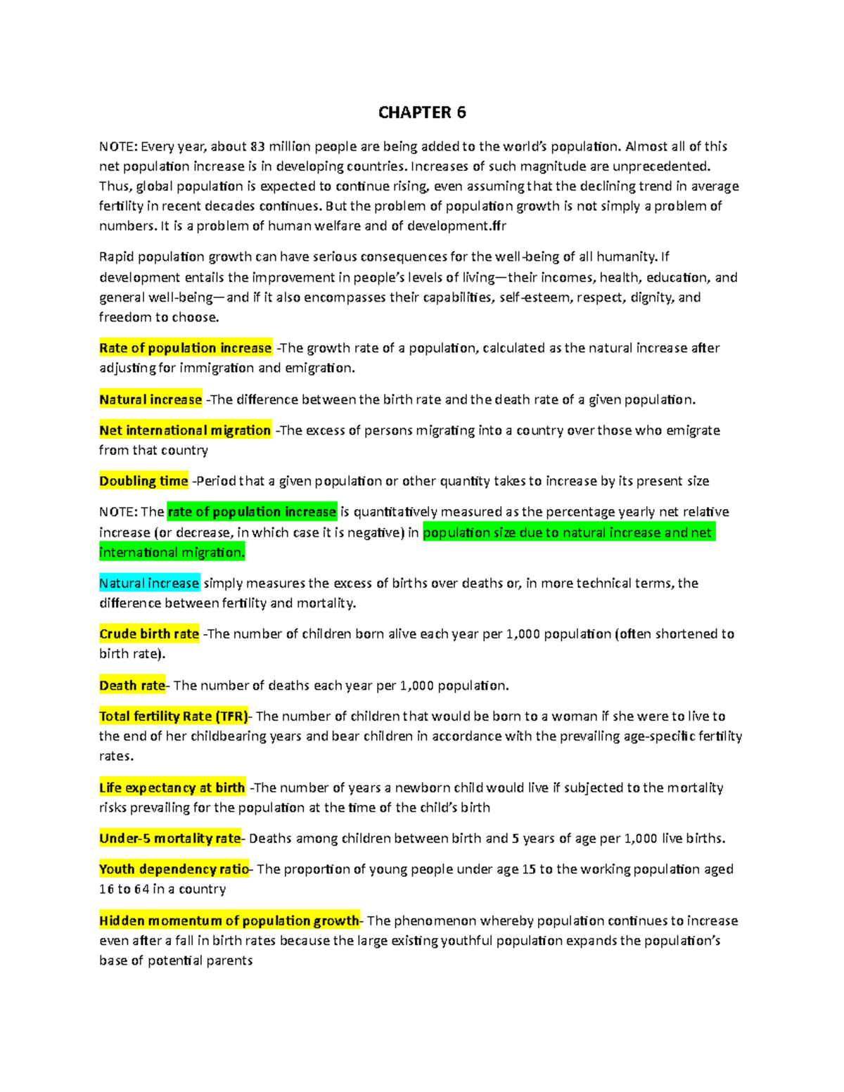 Chapter 6 - for review - CHAPTER 6 NOTE: Every year, about 83 million ...