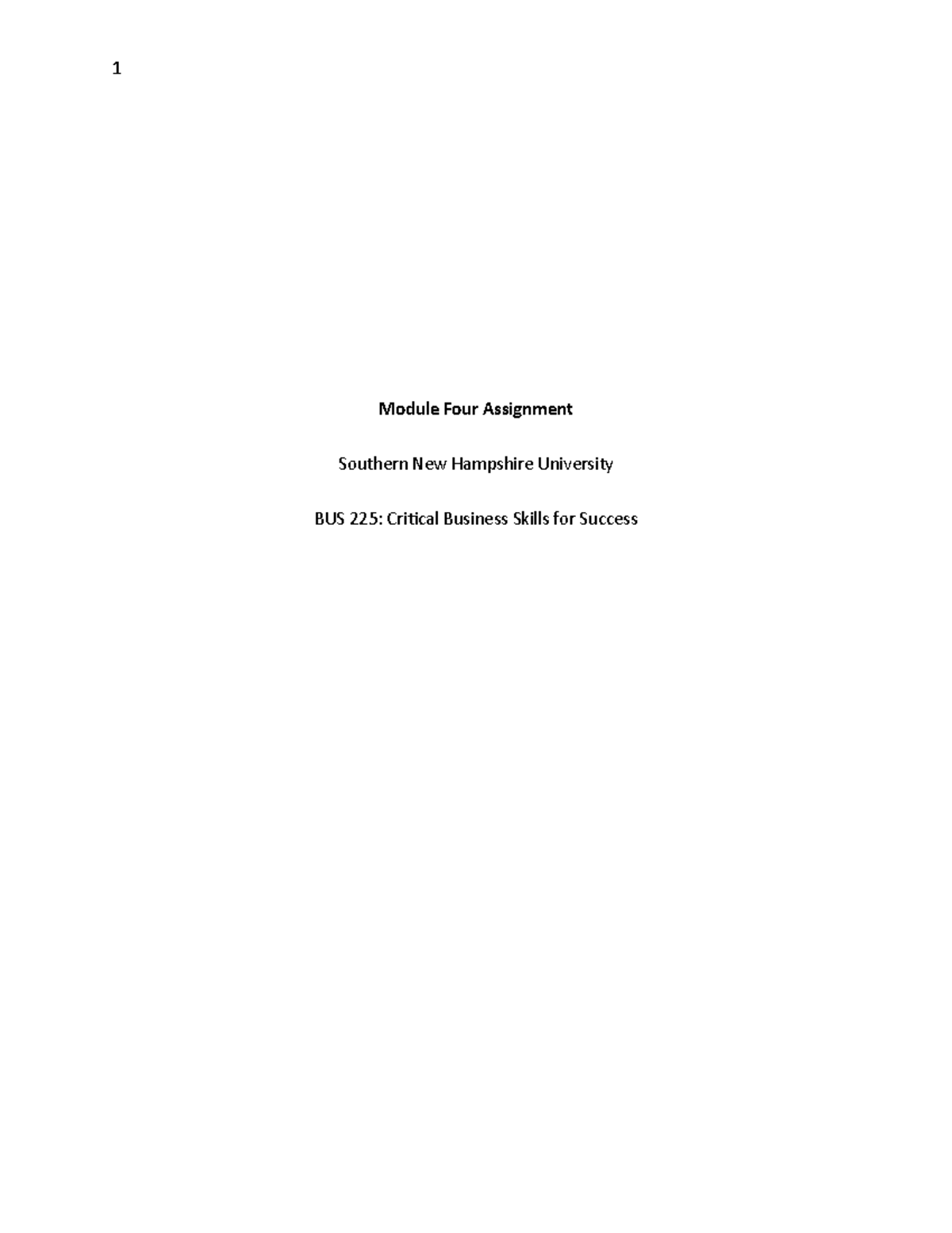 Bus225 module four assignment module four assignment southern new