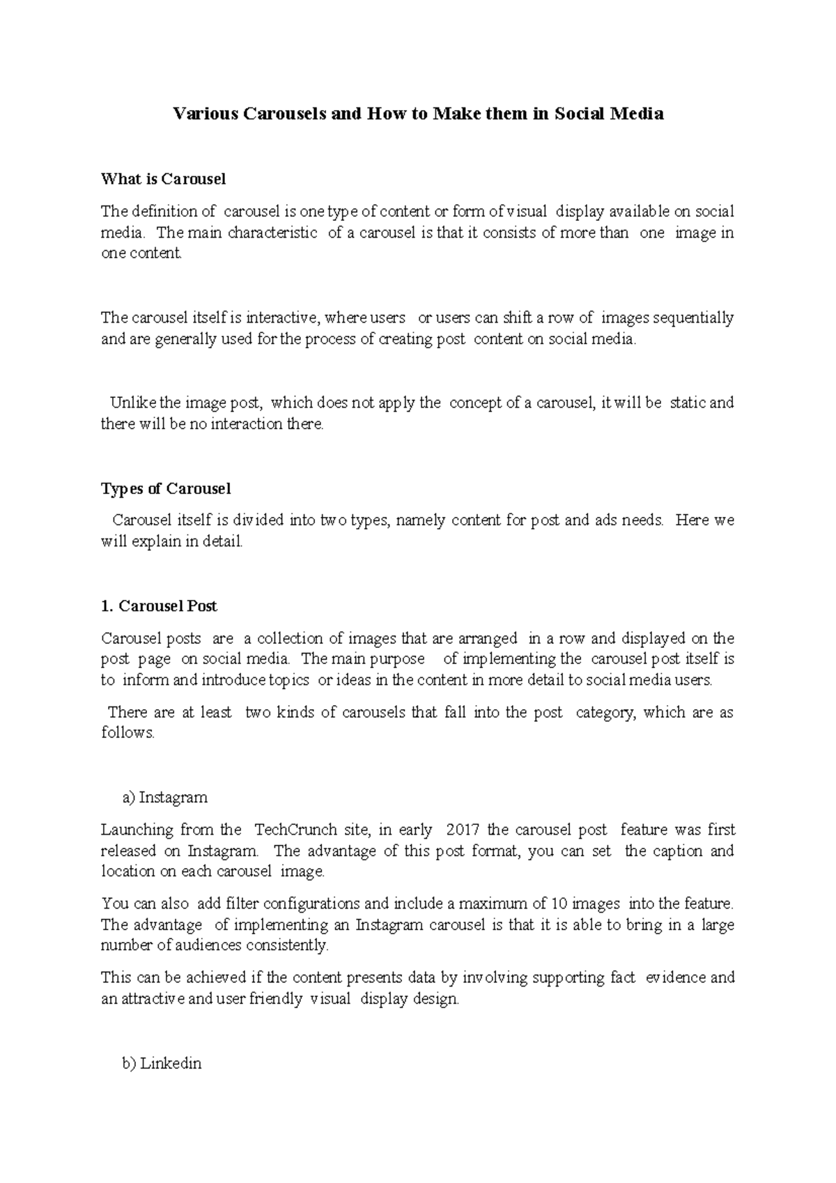 Various Carousels and How to Make them in Social Media - The main ...