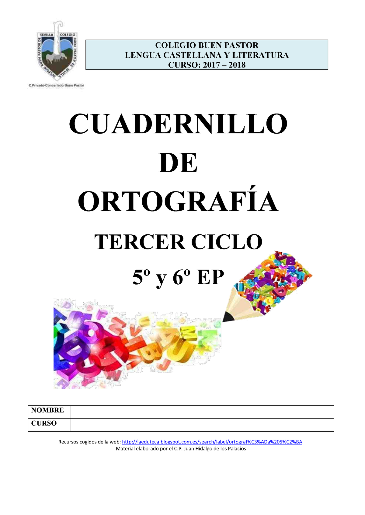 Cuadernillo Ortografia 3ciclo 2017-18 - COLEGIO BUEN PASTOR LENGUA ...