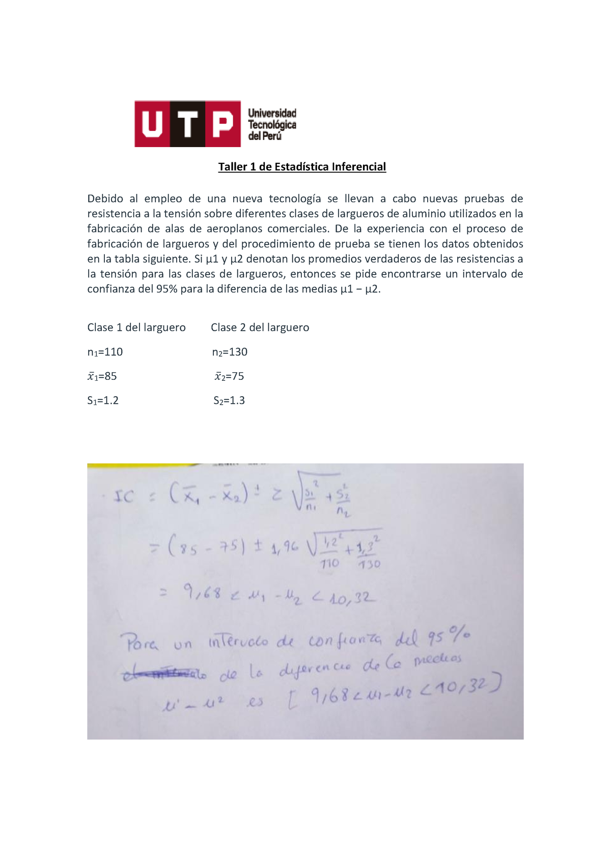 Taller Nª1. Ejercicios De IC - Taller 1 De Estadística Inferencial ...