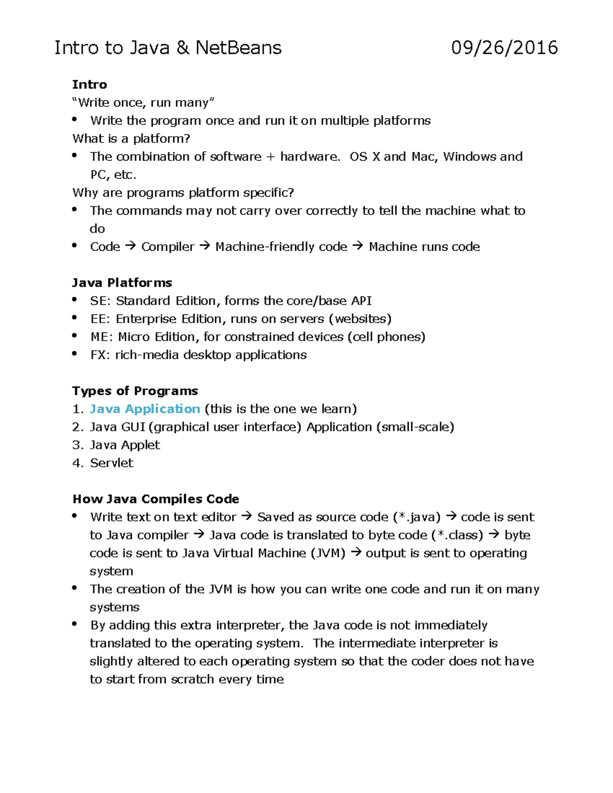 examview software a guide to programming in java