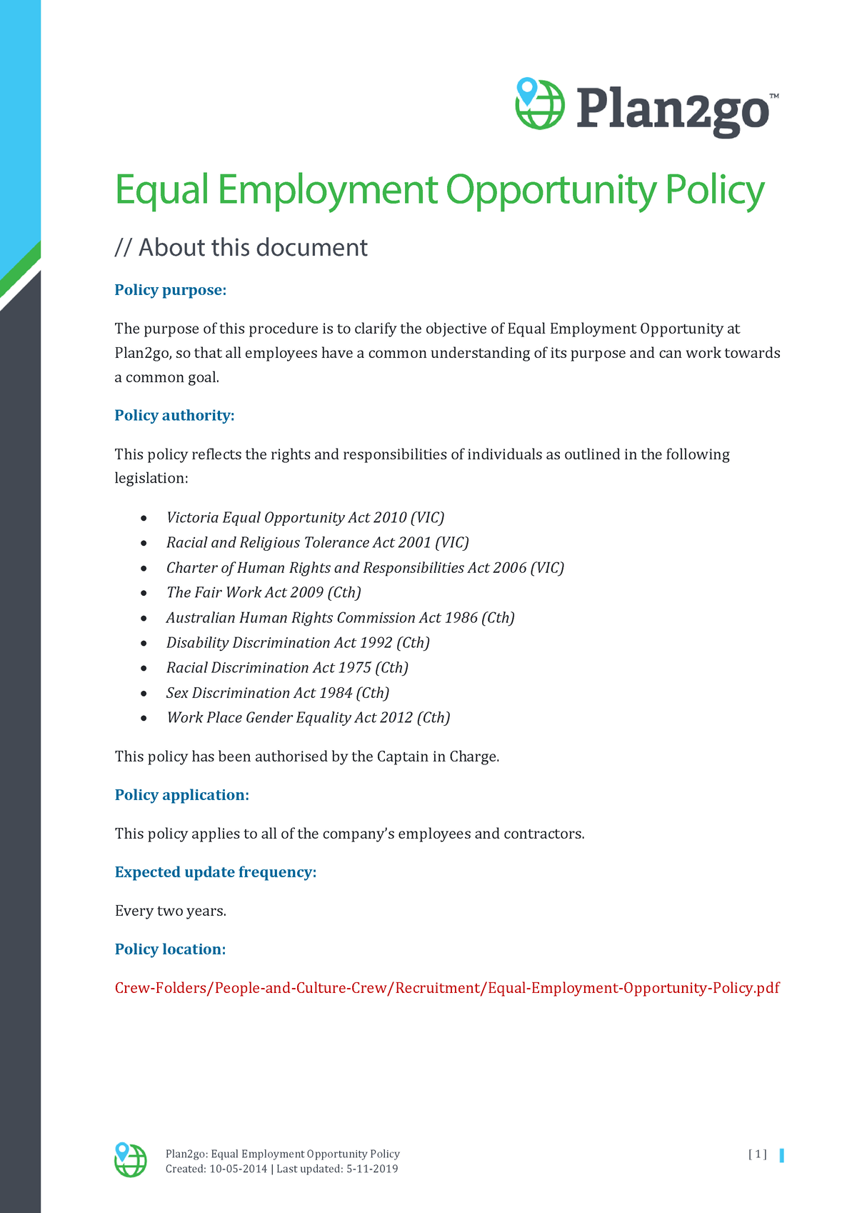 Equal Employment Opportunity Policy Policy Authority This Policy Reflects The Rights And 