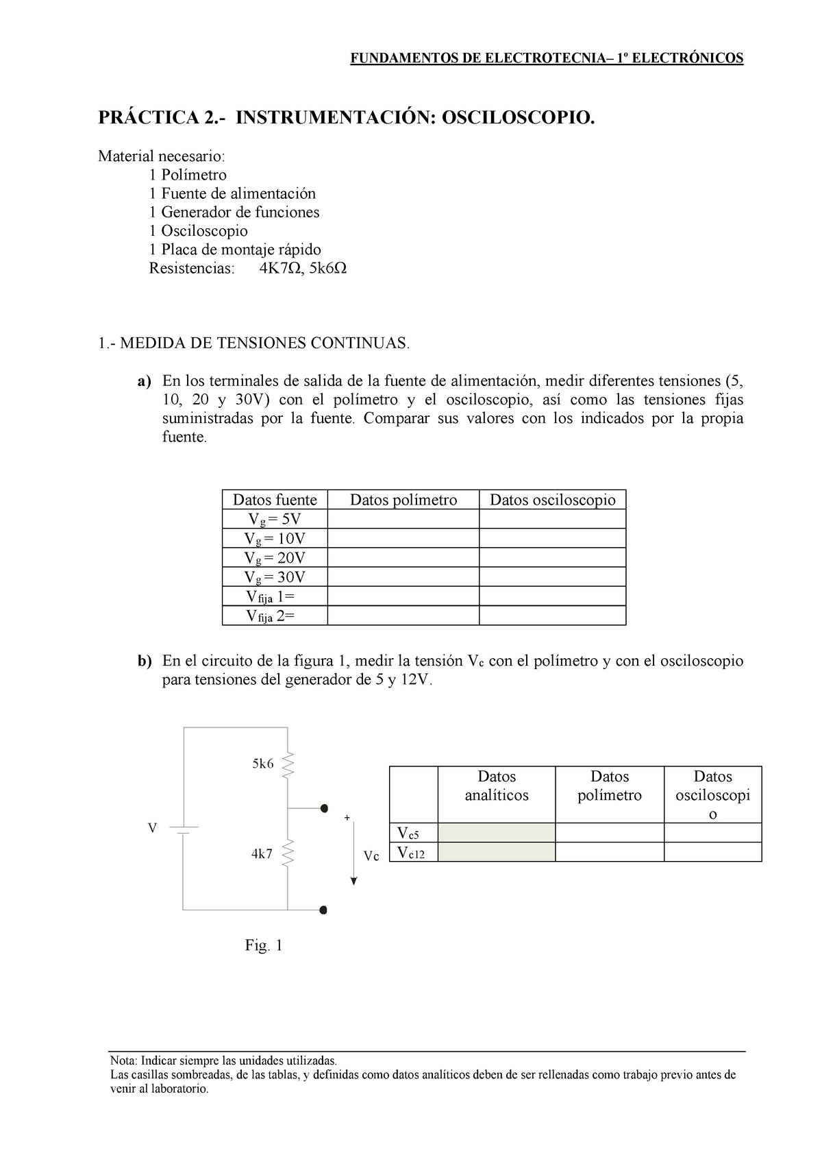 Ejercicios Practica 2 Primer Año Electronicos - FUNDAMENTOS DE ...