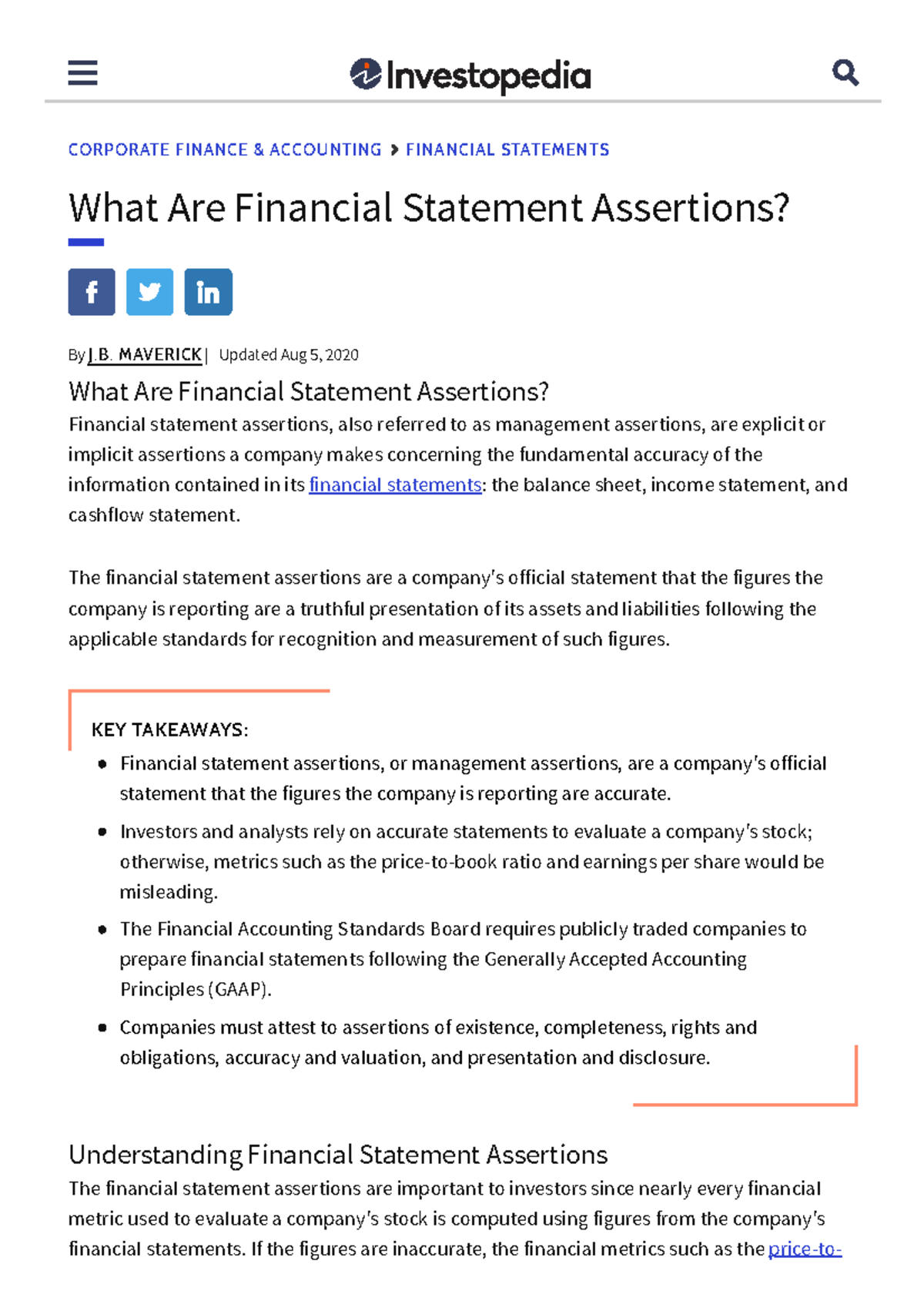 What Does Financial Assertions Mean