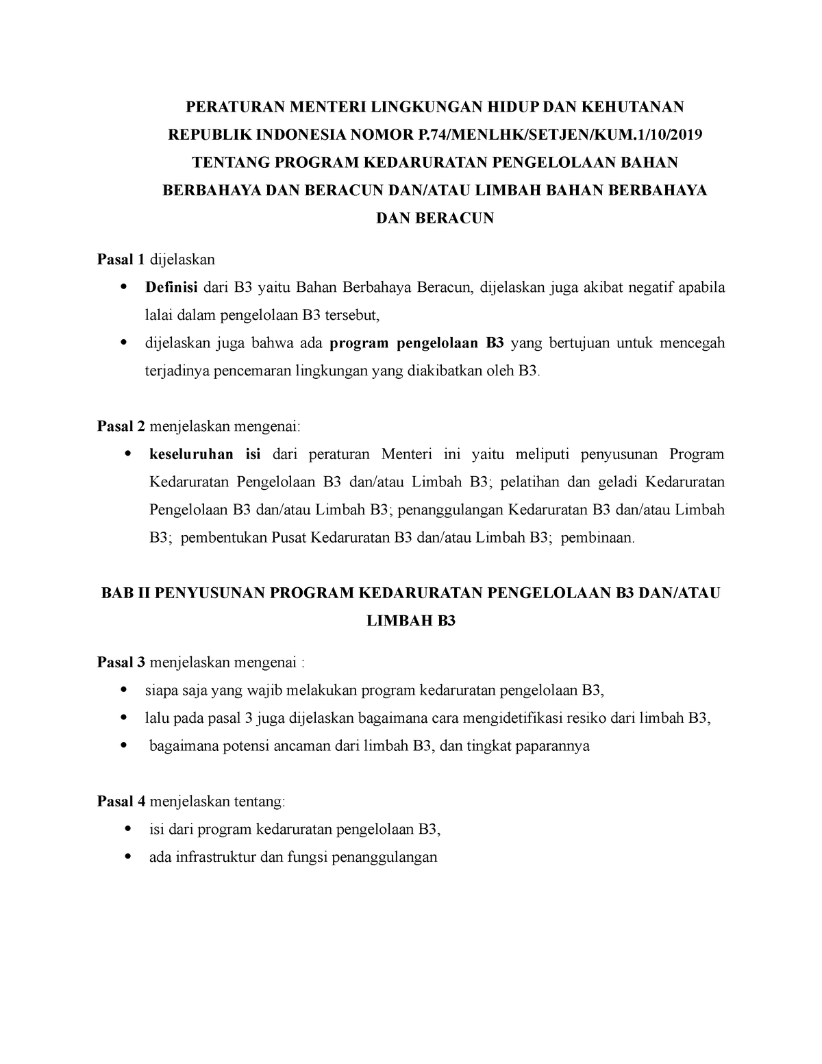 Penjelasan Permenlh 74 2009 Pasal 1 - 8 - PERATURAN MENTERI LINGKUNGAN ...