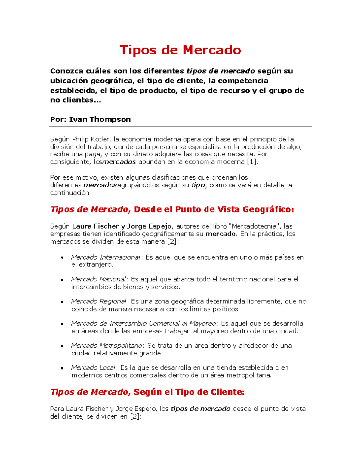 2c. Tipos de Mercado - Administracion - Tipos de Mercado Conozca cuáles ...