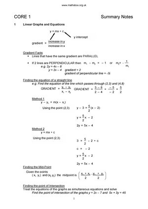 Aqa Core 1 Revision Notes Ucl Studocu