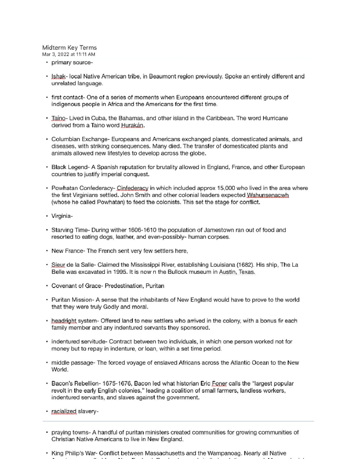 HIST midterm terms - Midterm Key Terms Mar 3, 2022 at 11:11 AM primary ...