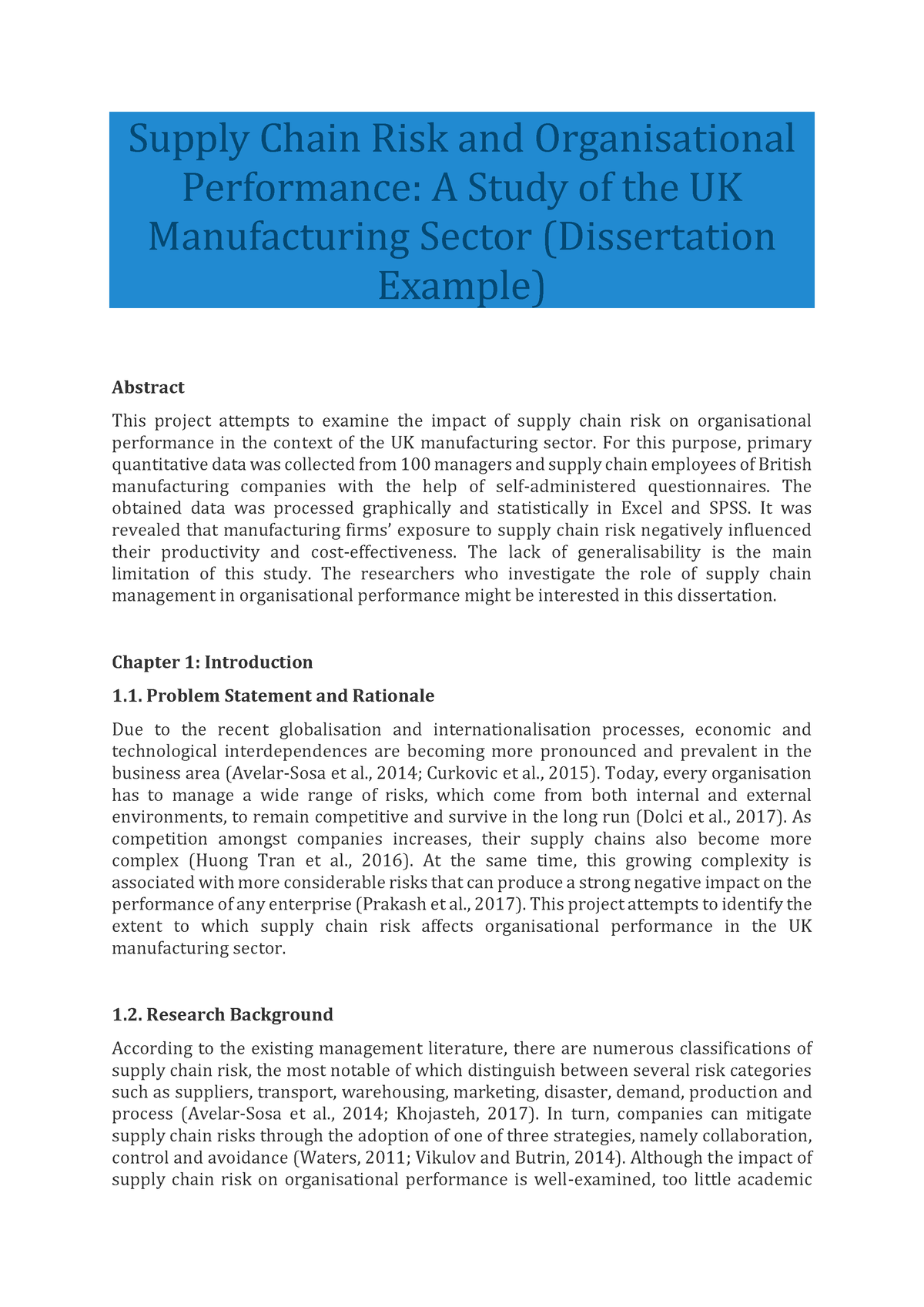 dissertation on supply chain management