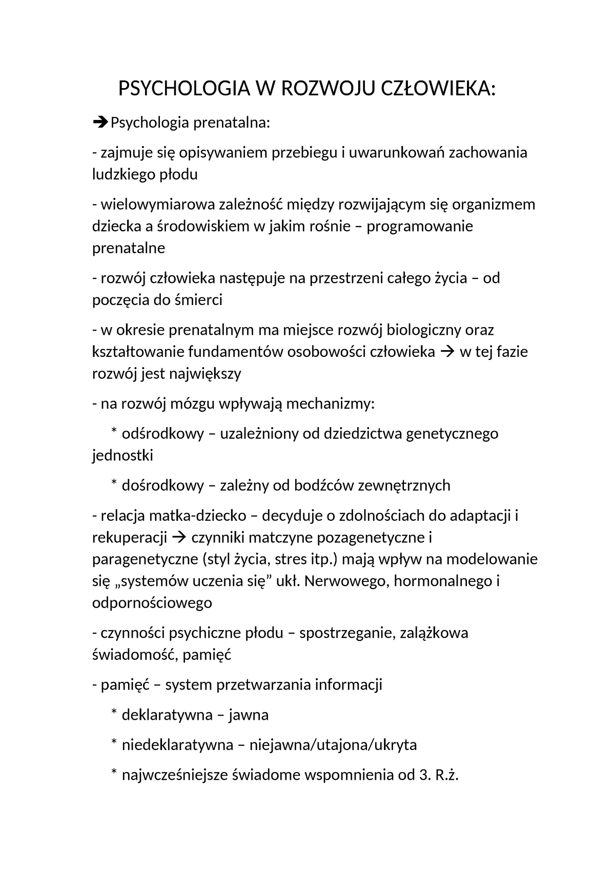 Psychologia W Rozwoju CZŁ Owieka - PSYCHOLOGIA W ROZWOJU CZŁOWIEKA ...