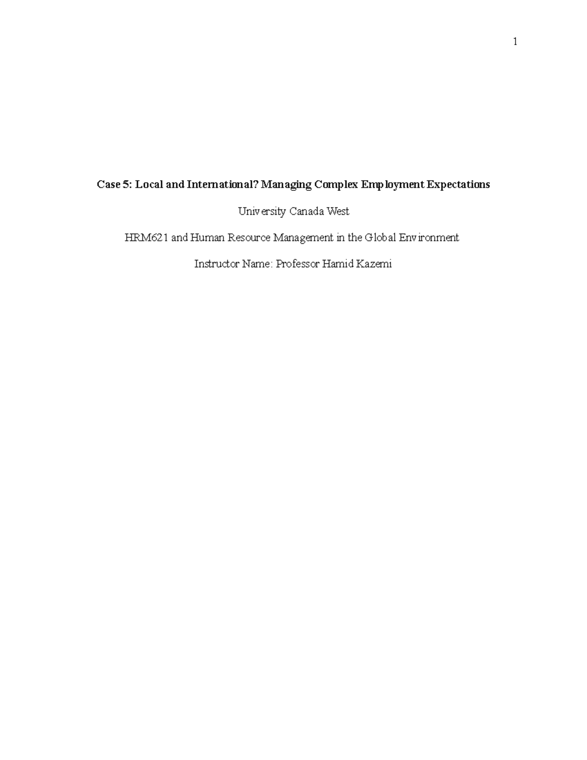 case study on international hrm