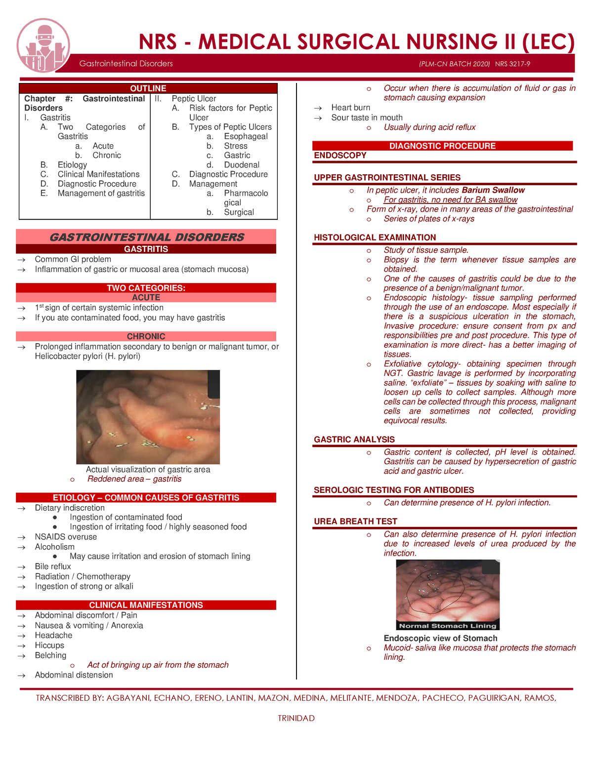 [05 26 23] GI System - Gastritis and Peptic Ulcers - NRS - MEDICAL ...