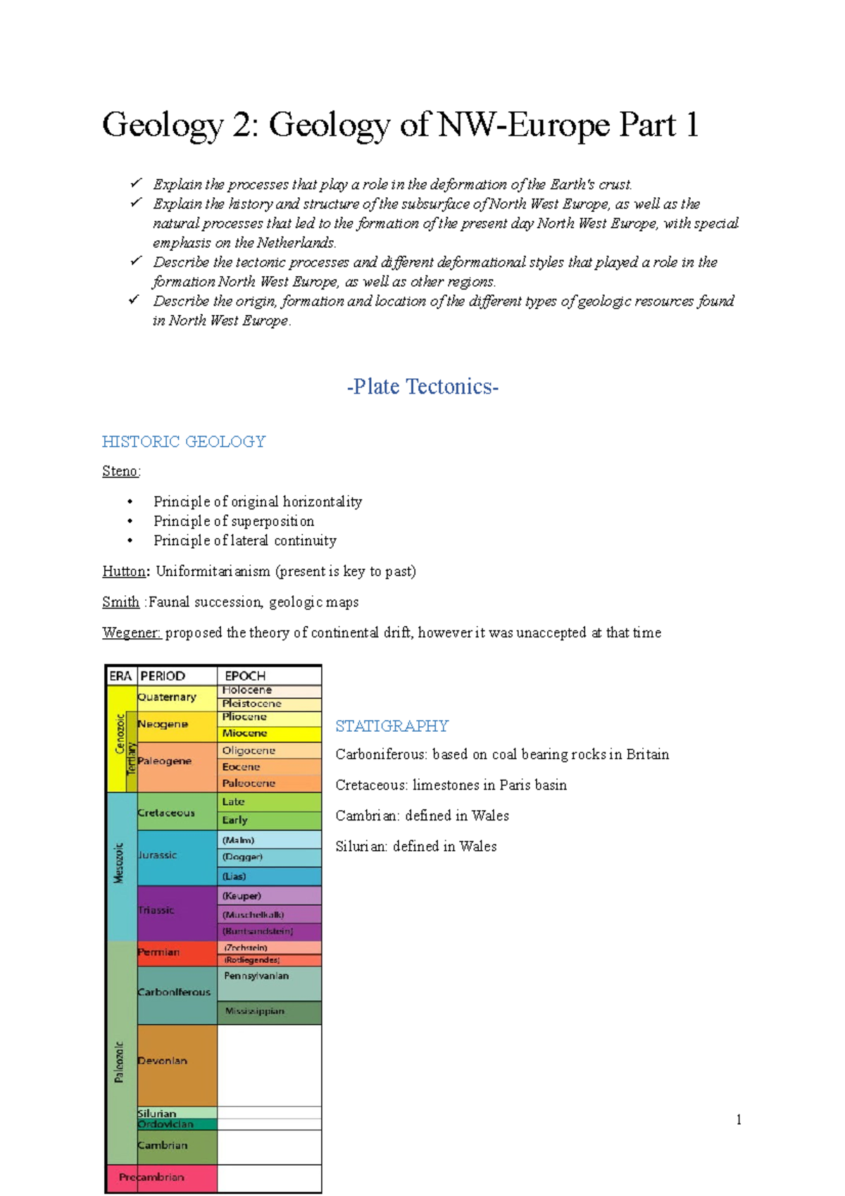 Geology 2 Part 2 Notes - Geology 2: Geology Of Part 1 Explain The ...